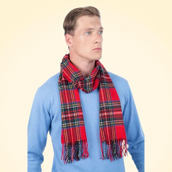 Pure Scottish Cashmere Luxury Check Scarf | Soft & Warm | TCG London