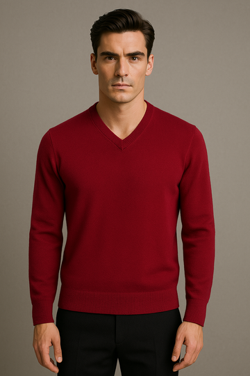 Regular Fit Cashmere V-Neck Jumper