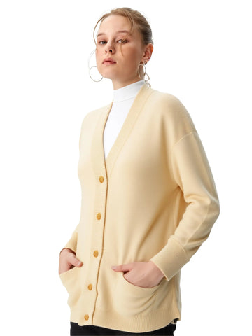Loose Fit Cashmere Long Cardigan