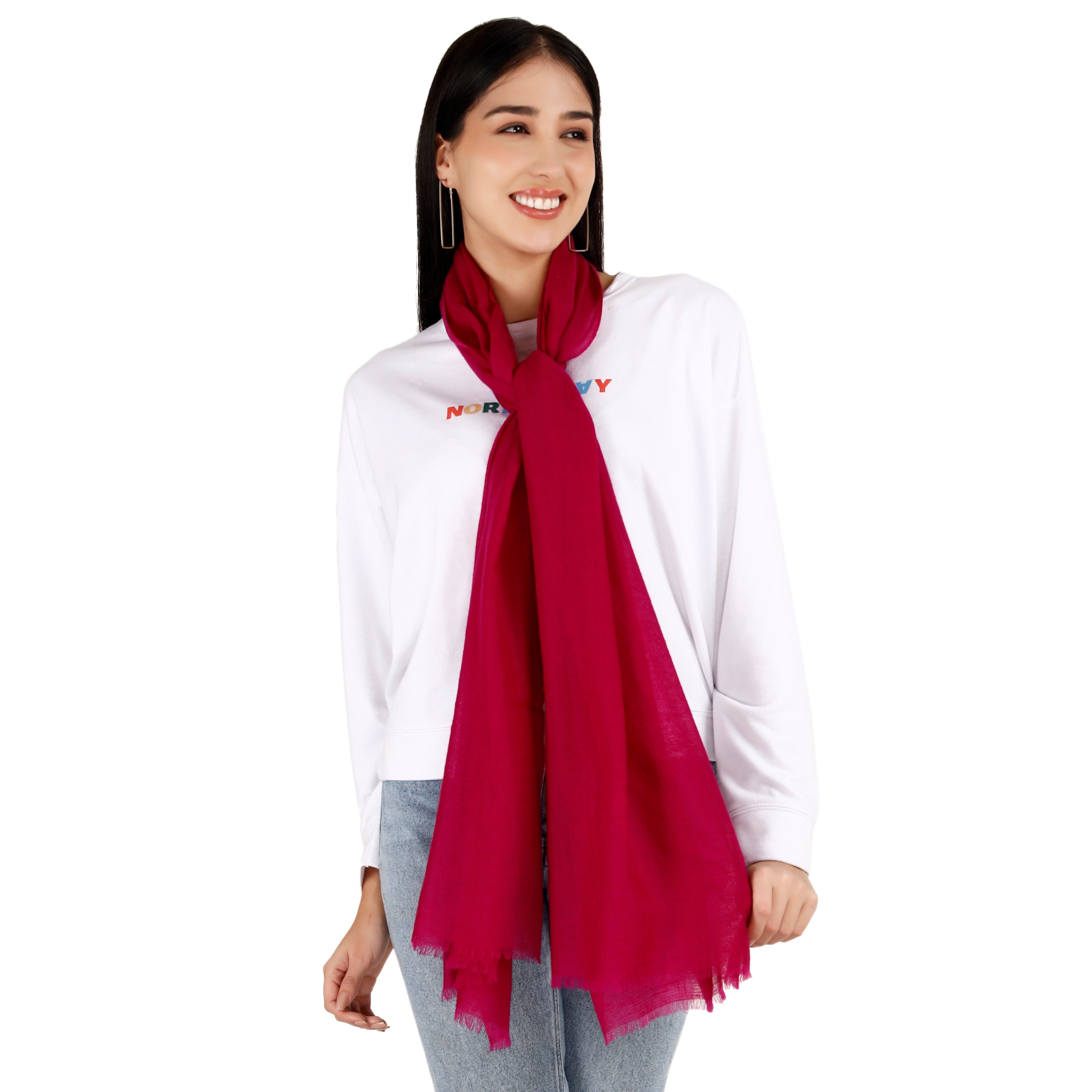 Red  pashmina wool shawl