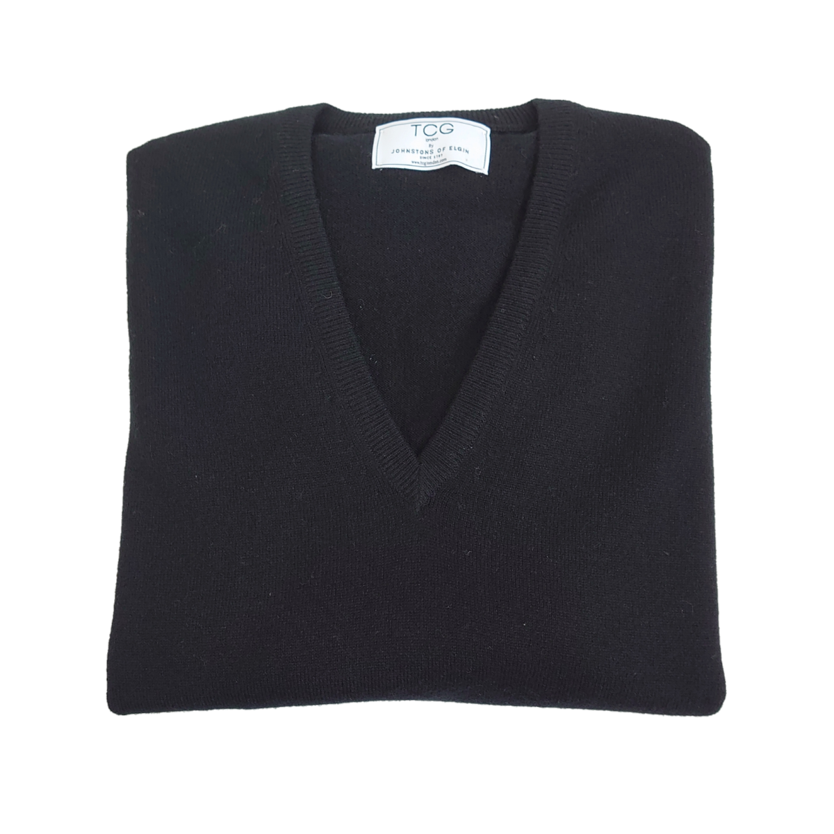 Relaxed Fit Cashmere V-Neck Jumper With Turnback Cuffs