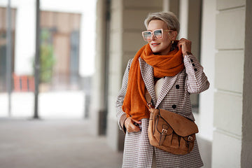 lady wearing cashmere muffler
