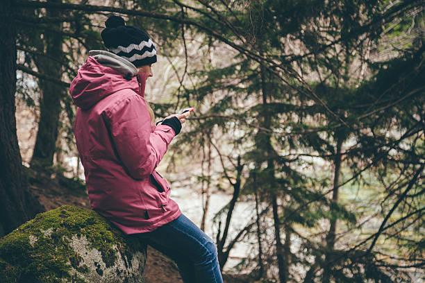 pure cashmere jumpers - young woman in forest