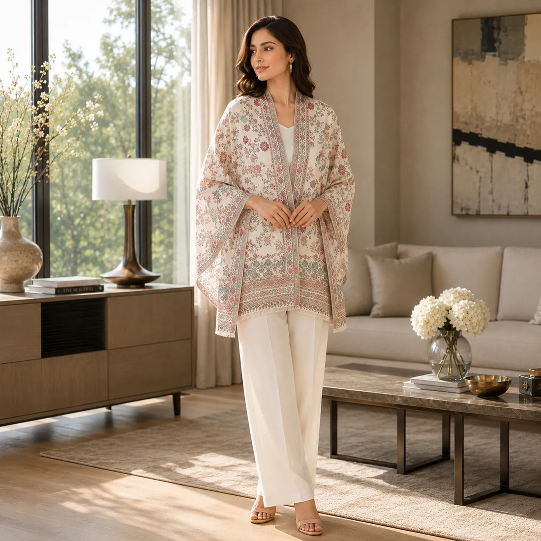 Exclusive, Limited Edition Embroidered Shawl - Large Scarf - TCG London