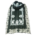Dark Green Embroidered Pashmina Cashmere Shawl - TCG London