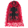 Black & Red Embroidered Pashmina Cashmere Shawl - TCG London