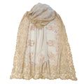 Cream Embroidered Pashmina Cashmere Shawl - TCG London