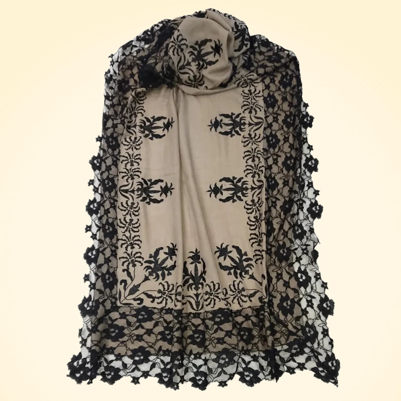 Embroidered Pashmina Cashmere Shawl - TCG London