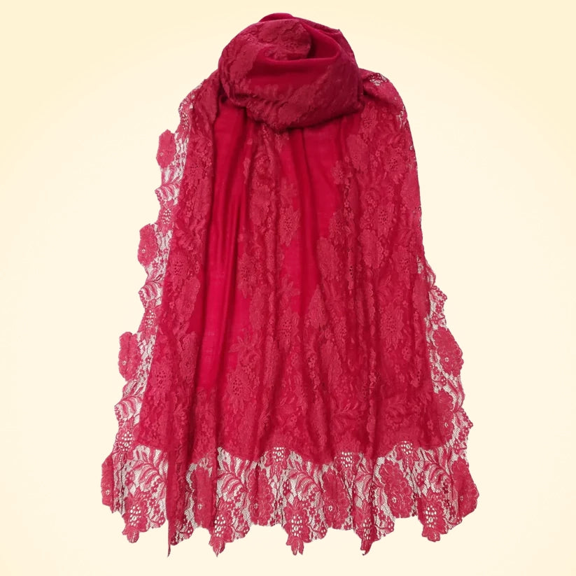 Lace Pure Pashmina Cashmere Shawl - TCG London