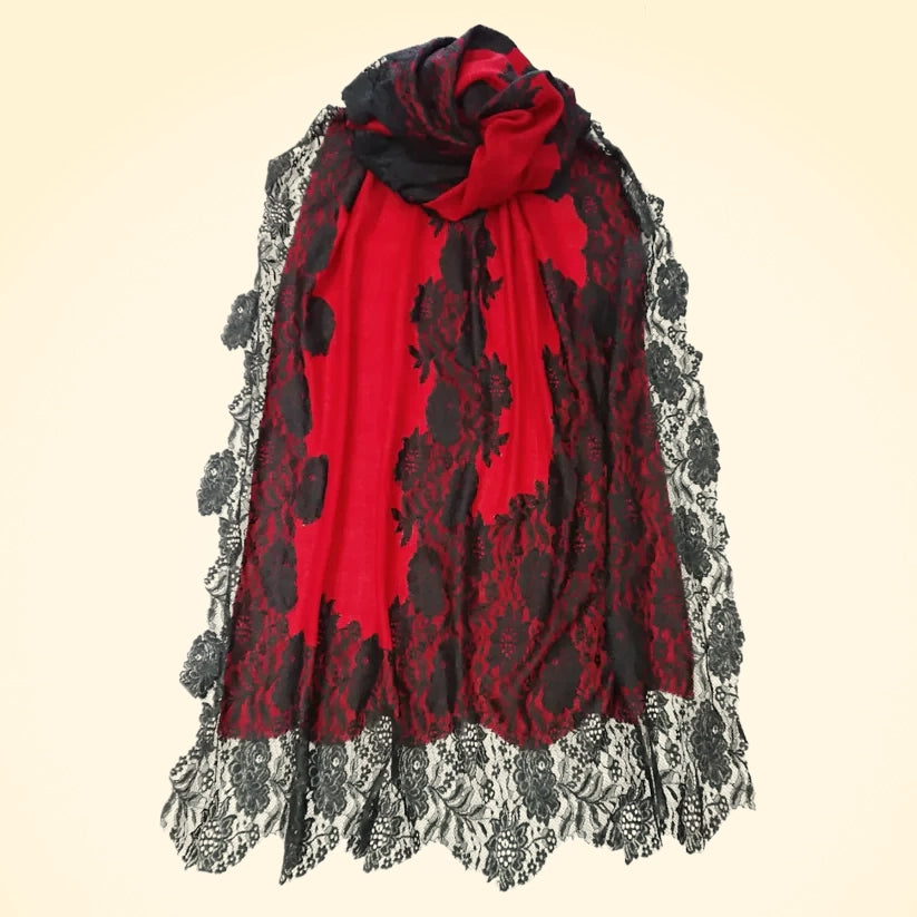 Lace Pure Pashmina Cashmere Shawl - TCG London