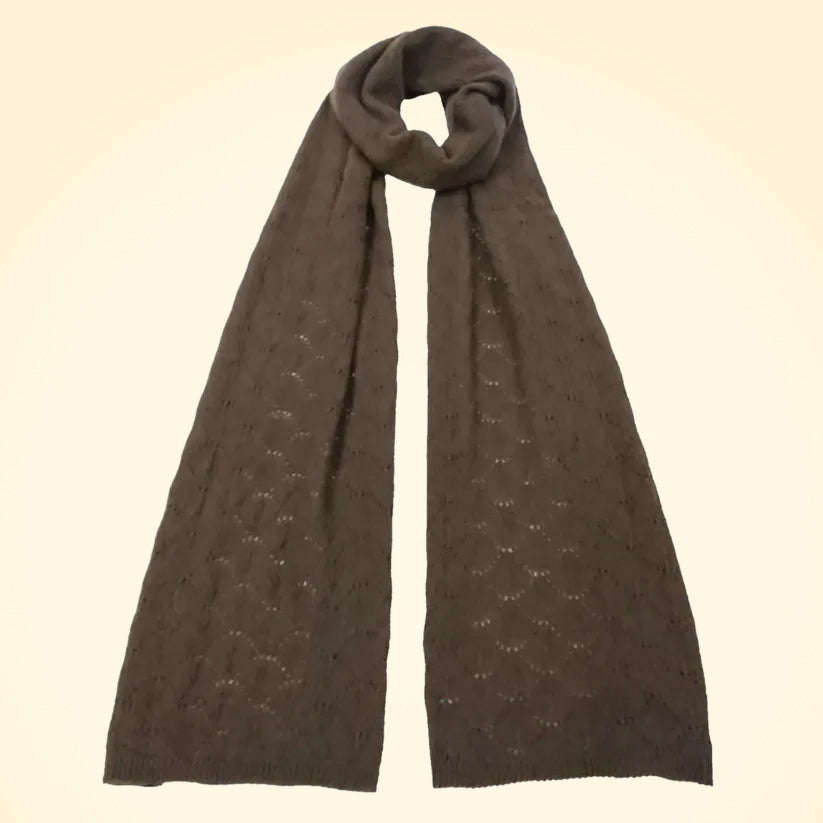 Scottish Cashmere Pointelle Knit Scarf - TCG London