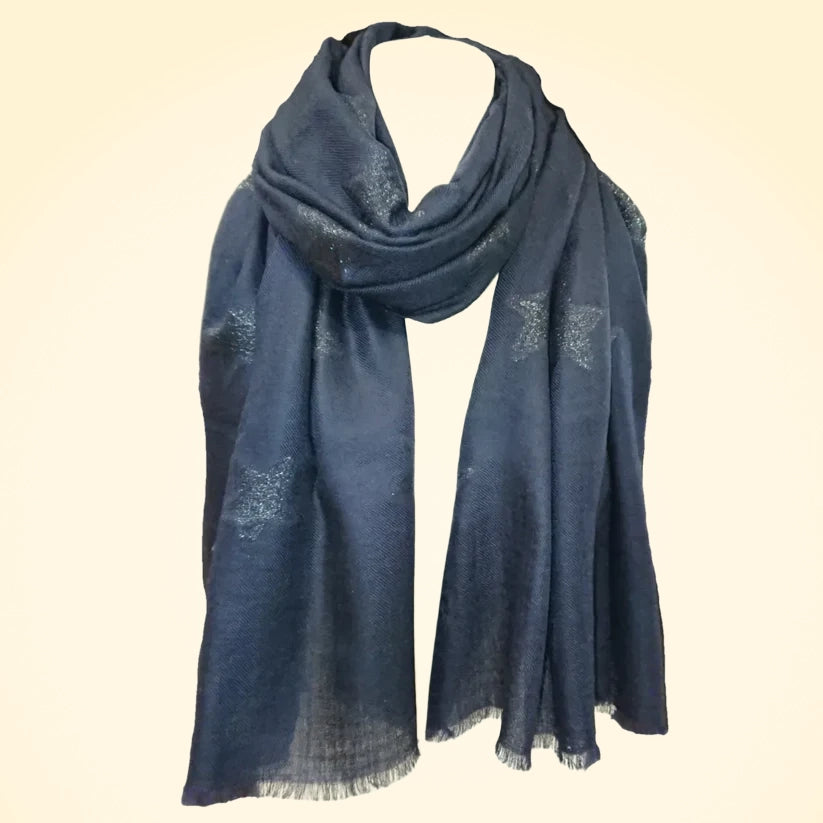 Large Fine Pashmina Stole with Patterned Design - TCG London