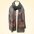 Large Fine Pashmina Stole with Patterned Design - TCG London