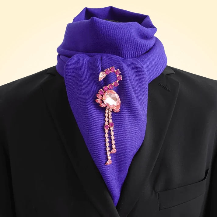 Swarovski Crystals Pink Flamingo Lapel Brooch - TCG London