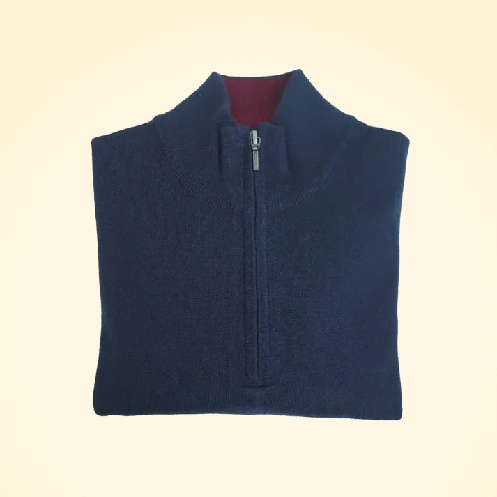 Classic Fit Zip Neck Cashmere Jumper - TCG London