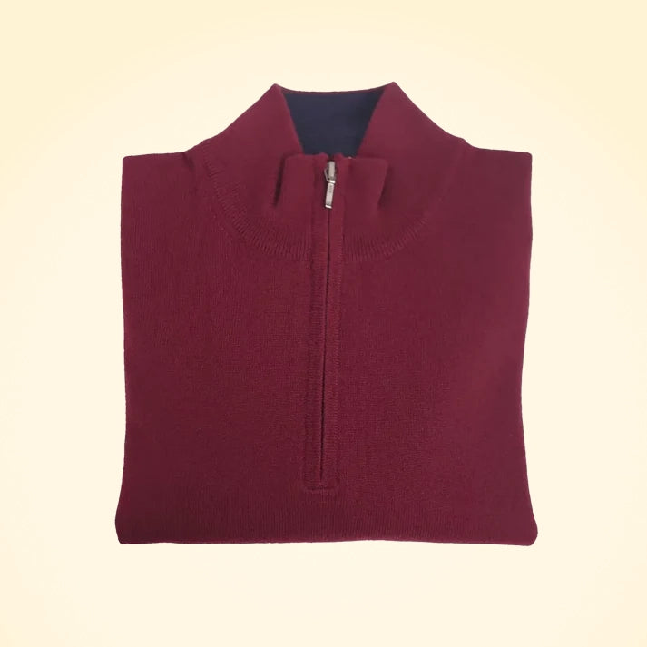 Classic Fit Zip Neck Cashmere Jumper - TCG London