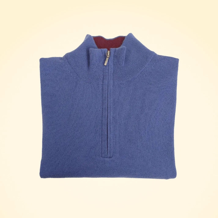 Classic Fit Zip Neck Cashmere Jumper - TCG London