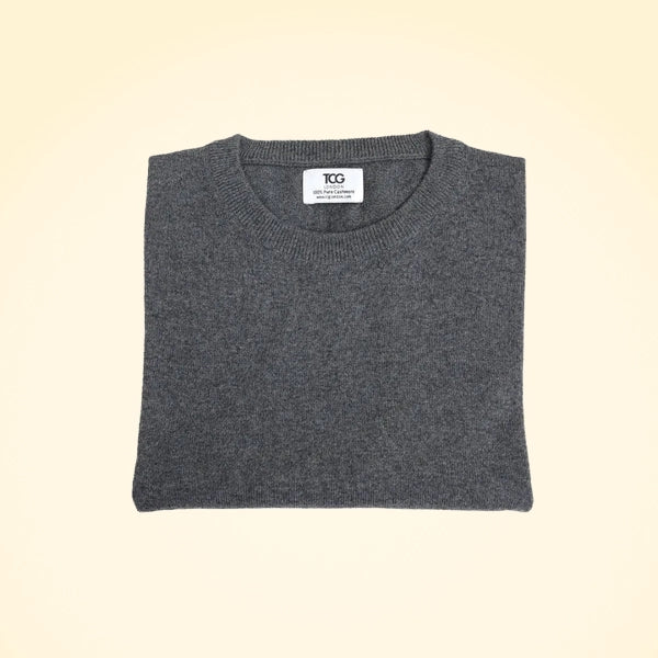 Classic Fit Round Neck Cashmere Jumper - TCG London