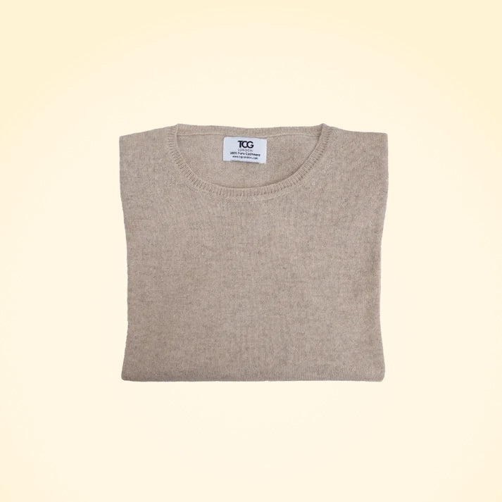 Classic Fit Round Neck Cashmere Jumper - TCG London