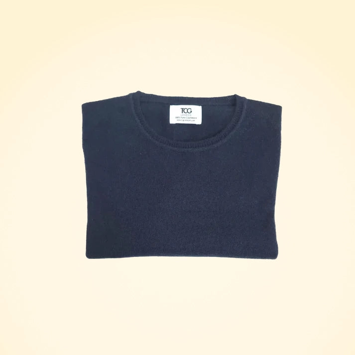 Classic Fit Round Neck Cashmere Jumper - TCG London