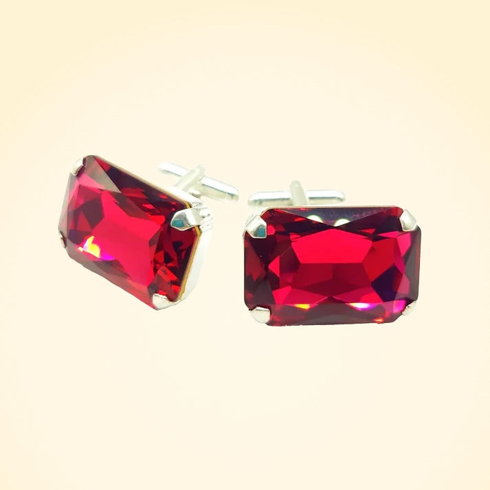 Swarovski Crystals Large Baguette Cufflinks - TCG London