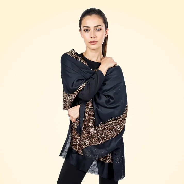 Luxury Pashmina Stole With Crystals