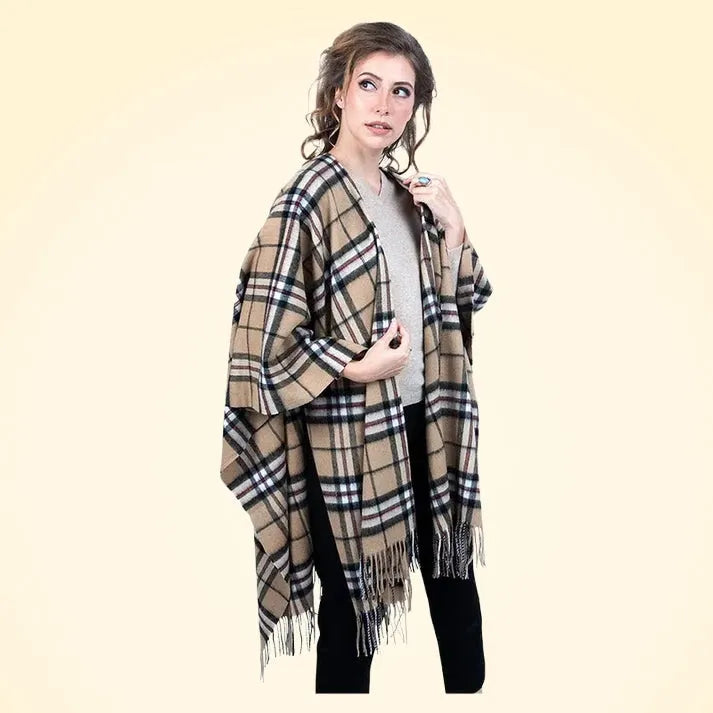 100% Pure Lambswool Tartan Capes