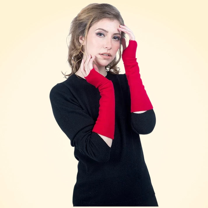 Long Cashmere Wrist Warmers - TCG London