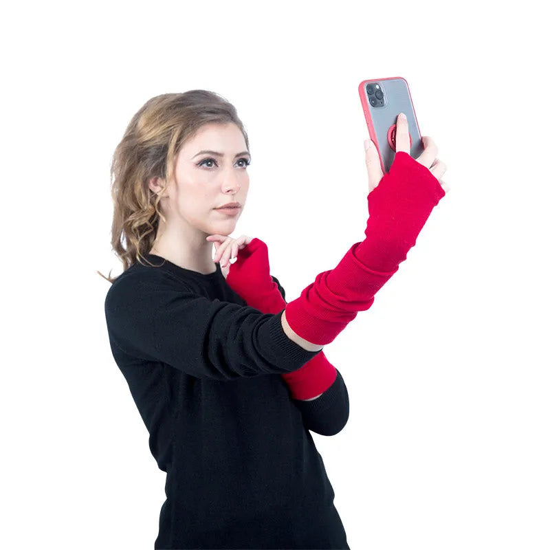 Long Cashmere Wrist Warmers - TCG London