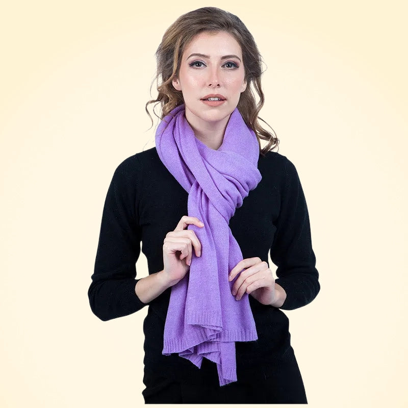 Large Lambswool and Silk Knitted Scarves - TCG London