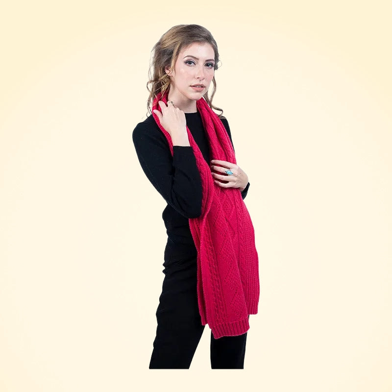 Scottish Cashmere Cable Knit Luxury Scarf - TCG London