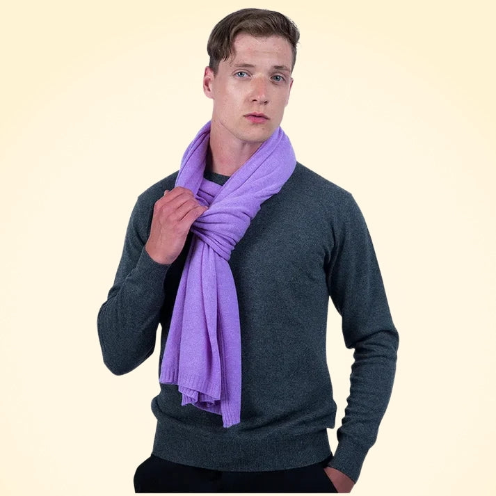 Large Lambswool and Silk Knitted Scarves - TCG London