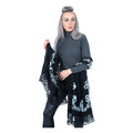 Black Embroidered Pashmina Cashmere Shawl - TCG London