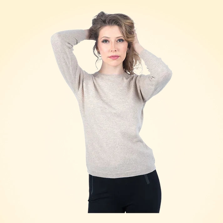 Classic Fit Round Neck Cashmere Jumper - TCG London