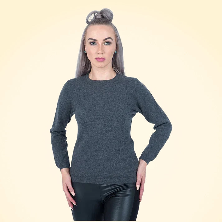 Classic Fit Round Neck Cashmere Jumper - TCG London