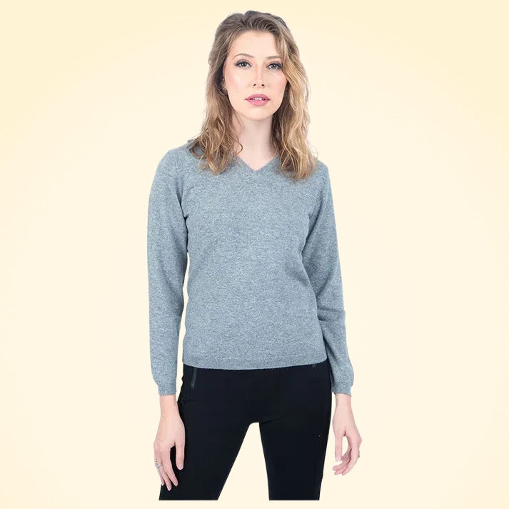 Classic Fit V-Neck Cashmere Jumper - TCG London