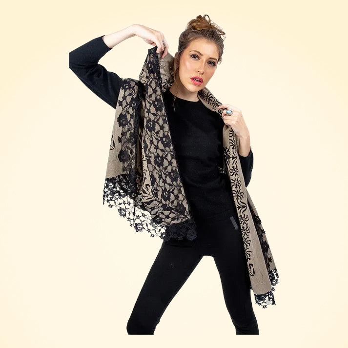 Embroidered Pashmina Cashmere Shawl - TCG London