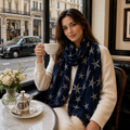 Large Pashmina Stole with Velvet Stars - TCG London