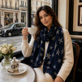Large Pashmina Stole with Velvet Stars - TCG London