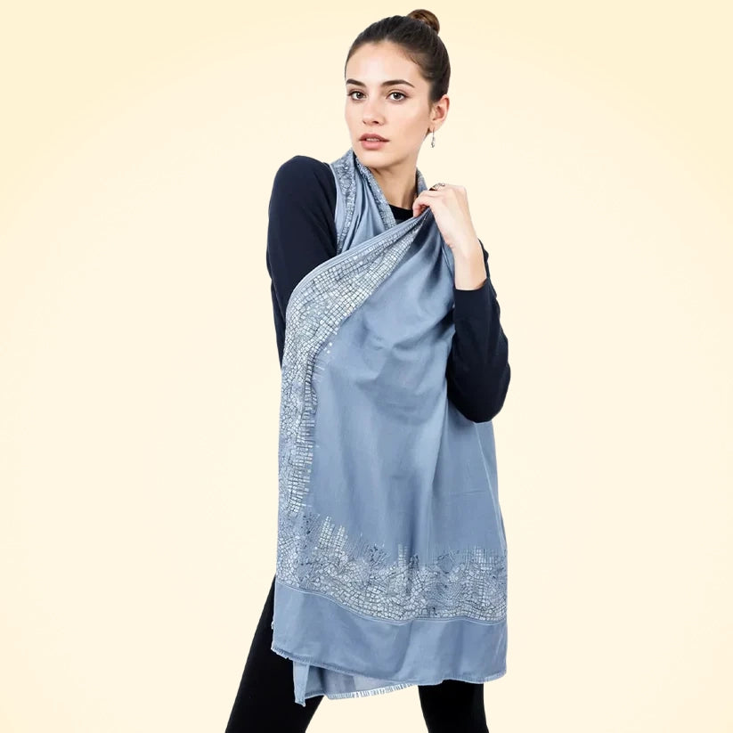 Luxury Pashmina Stole With Crystals - TCG London