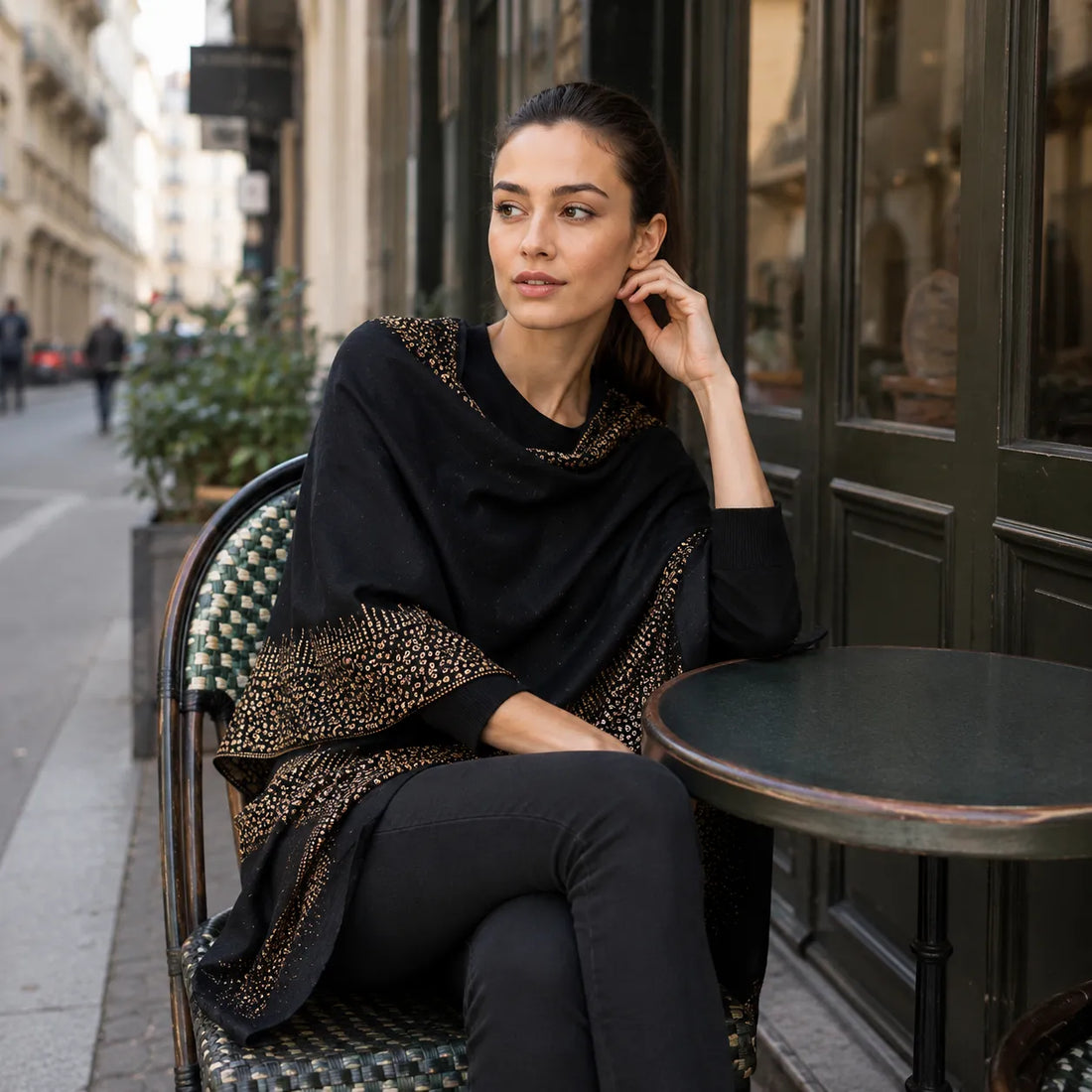Luxury Pashmina Stole With Crystals - TCG London