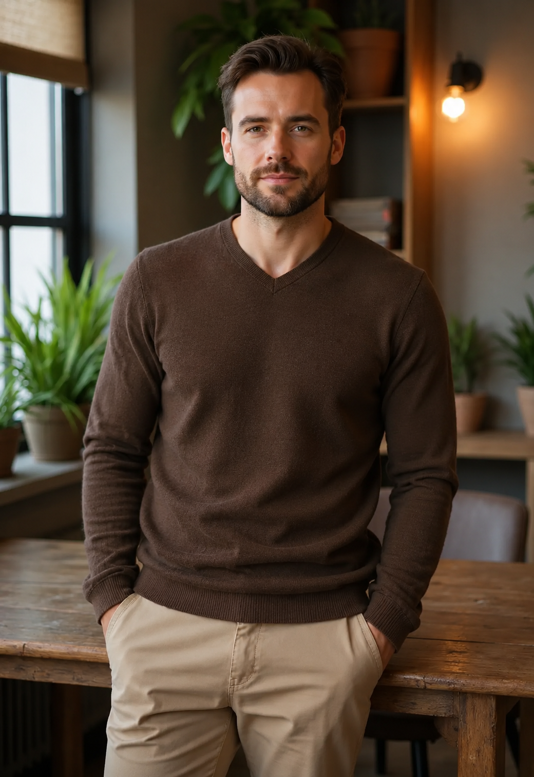 Relaxed Fit Cashmere V-Neck Jumper - TCG London