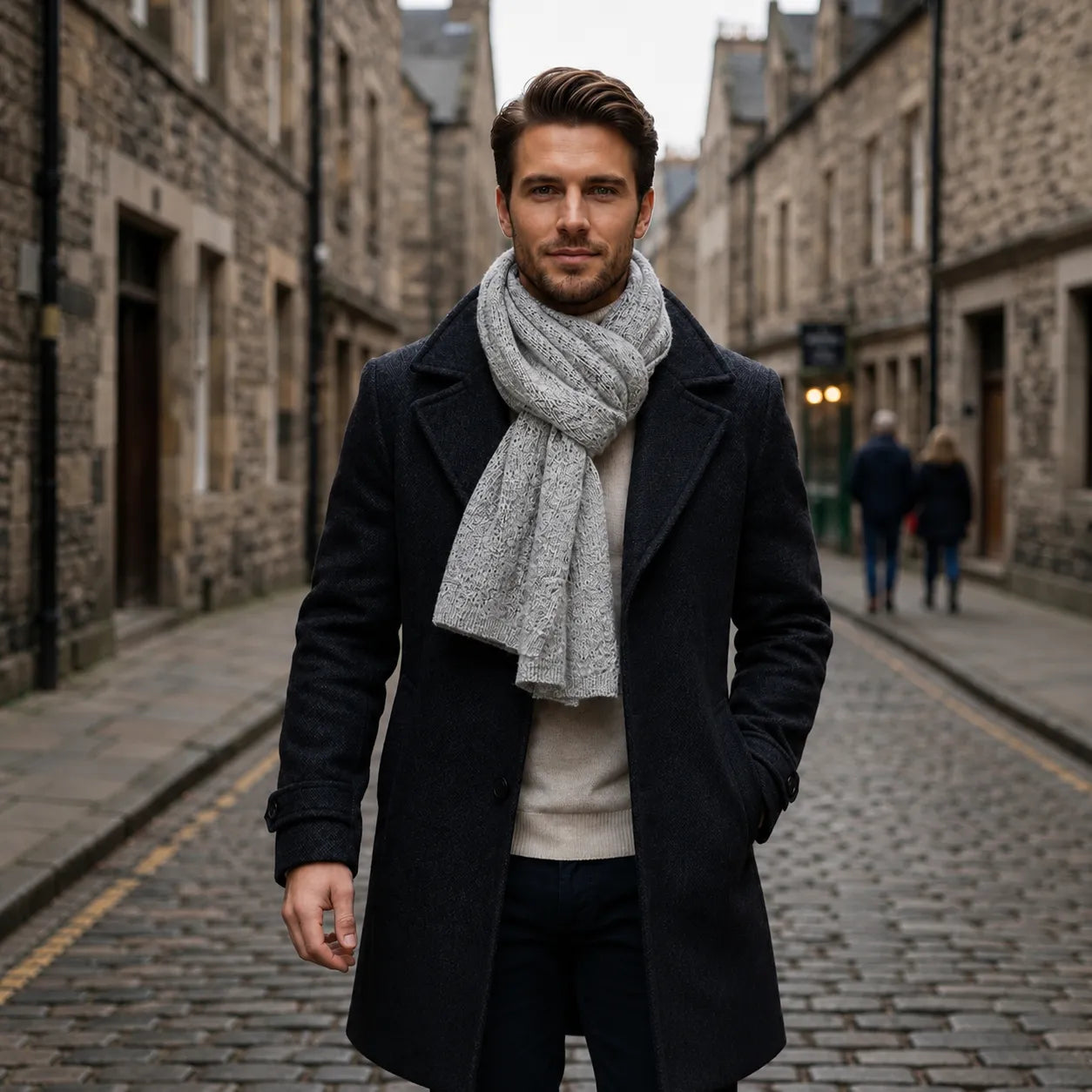 Scottish Cashmere Pointelle Knit Scarf - TCG London