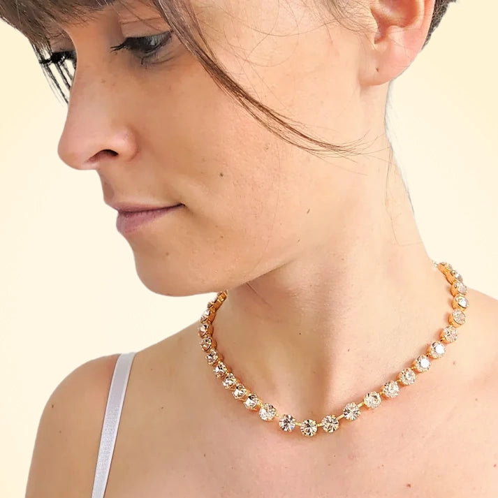 Single Row Swarovski Crystals Necklace