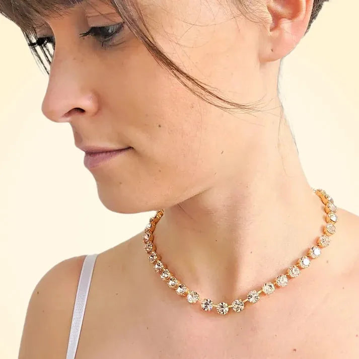 Single Row Swarovski Crystals Necklace - TCG London