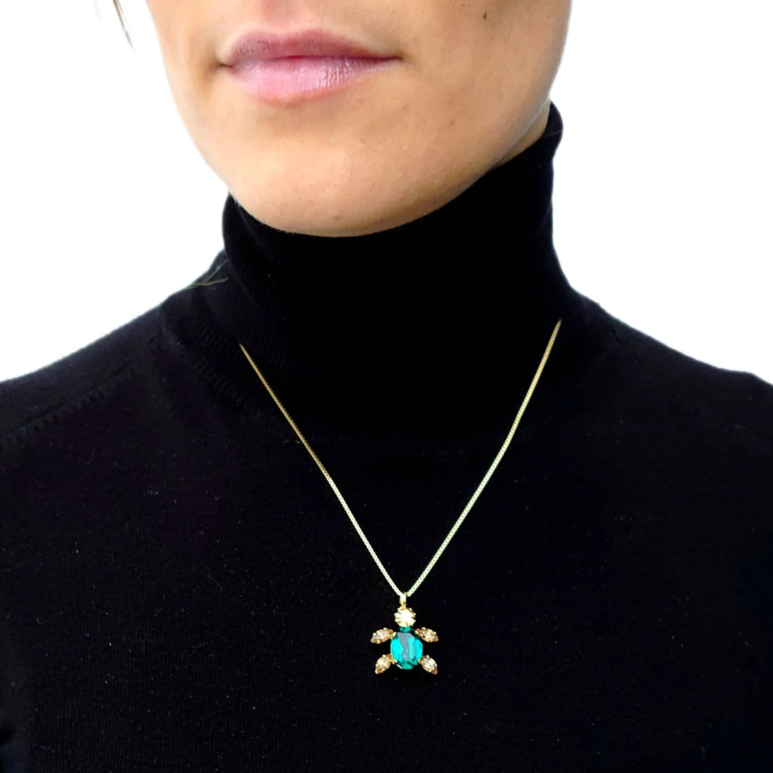 Small Turtle Pendant - Premium Luxury Crystals - TCG London