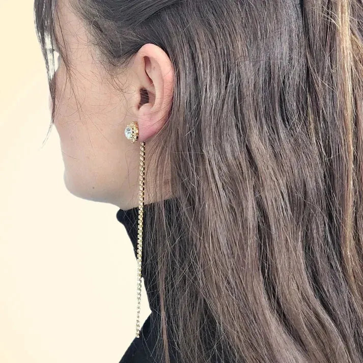 Swarovski Crystals Rosetta Long Drop Earrings - TCG London