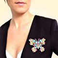 Large Swarovski Crystals Butterfly Statement Brooch - TCG London