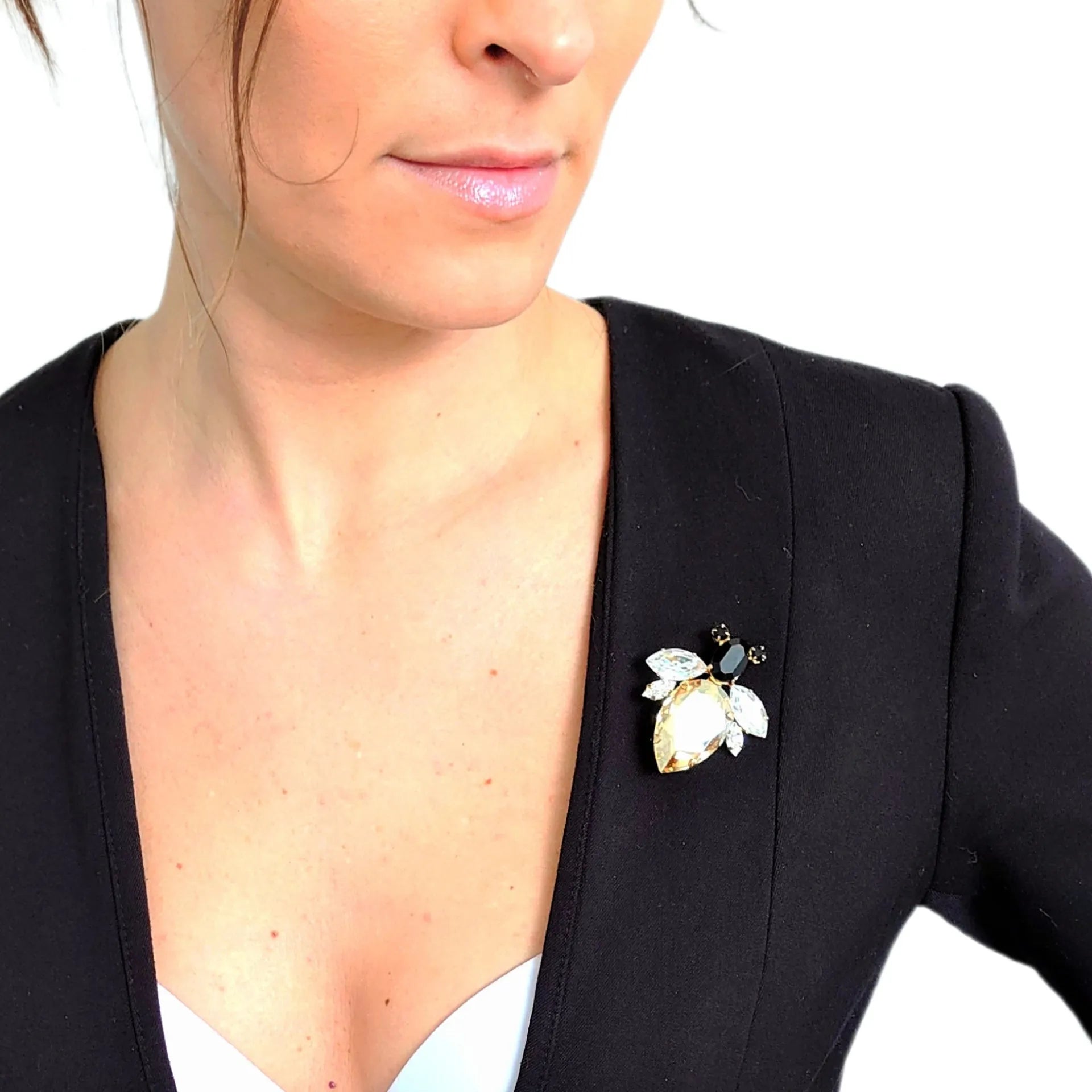 Swarovski Crystals Large Bee Brooch - TCG London
