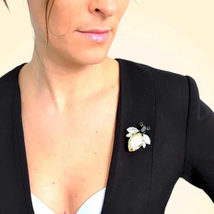 Swarovski Crystals Large Bee Brooch - TCG London